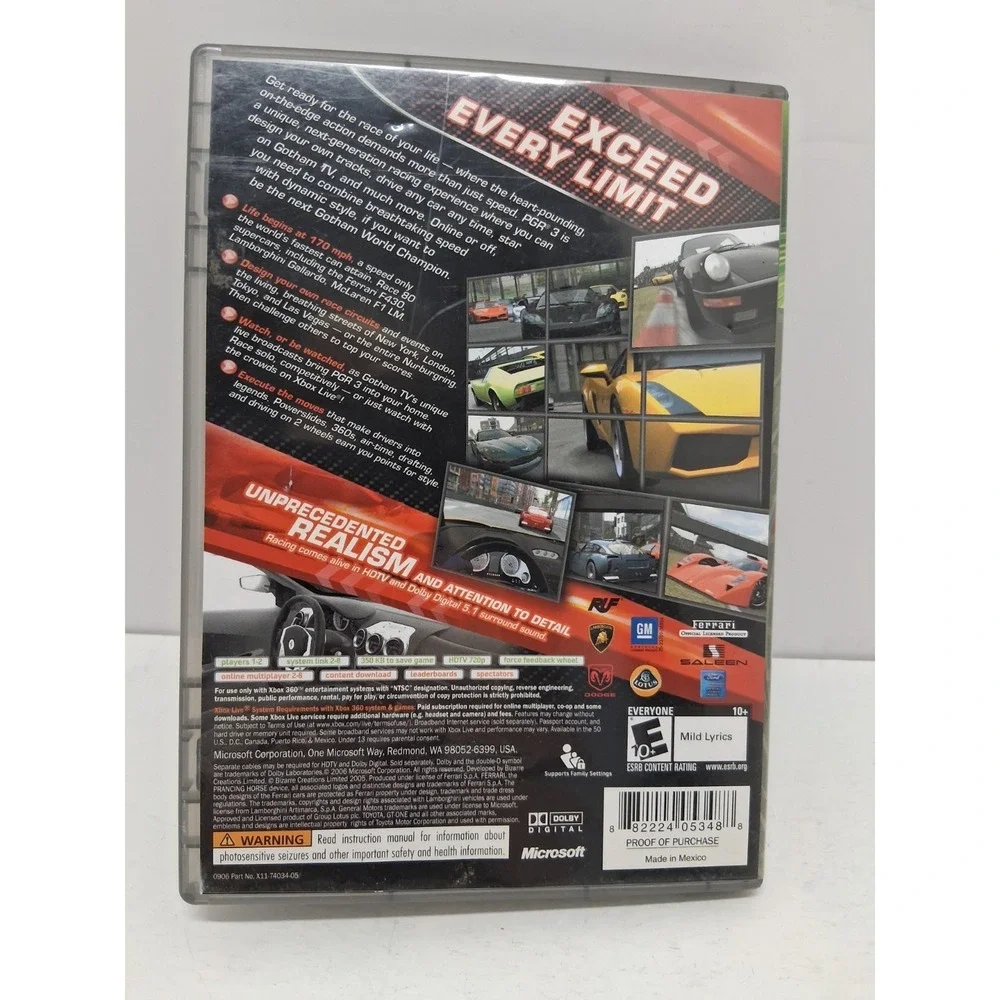 Project Gotham Racing 3 Platinum Hits Xbox 360 Complete in Case